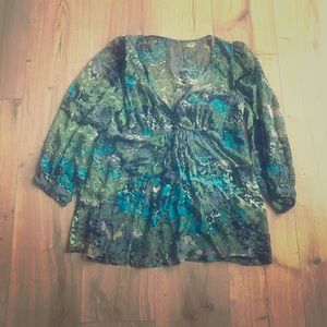 ❤️Tracy Reese Flowy Floral Sheer Top❤️